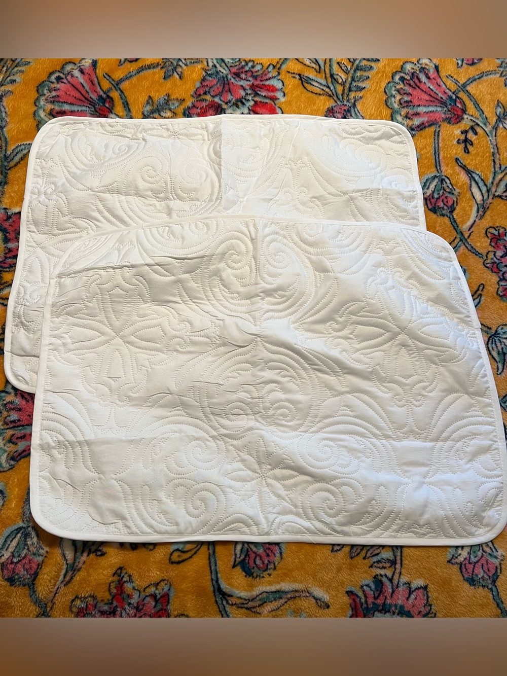 White Quilted Standard Pillow Shams (2)